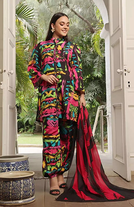 Nazmina Floret Luxury Swiss Lawn Collection - LD-06 Ebullience