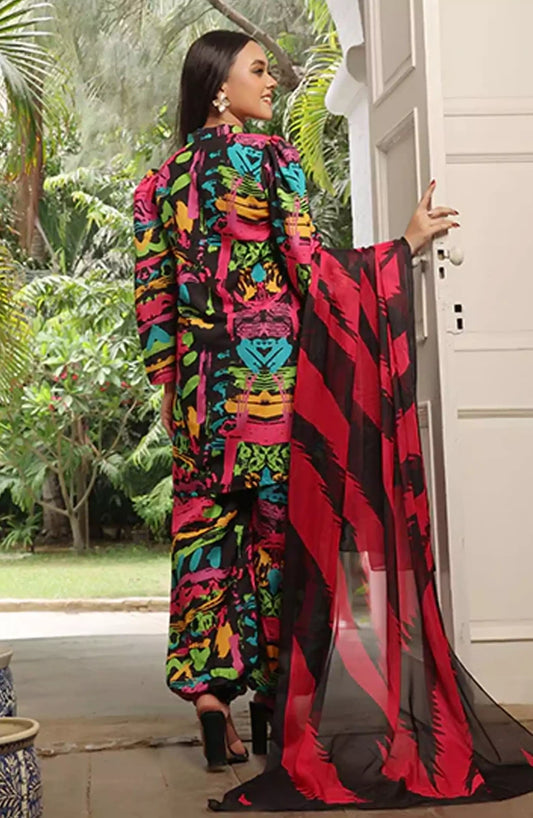 Nazmina Floret Luxury Swiss Lawn Collection - LD-06 Ebullience