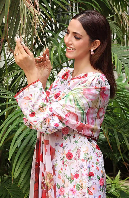 Nazmina Floret Luxury Swiss Lawn Collection -  LD-07 Idyllic