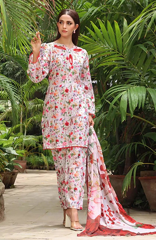 Nazmina Floret Luxury Swiss Lawn Collection -  LD-07 Idyllic