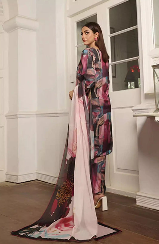 Nazmina Floret Luxury Swiss Lawn Collection -  LD-08 Limerence
