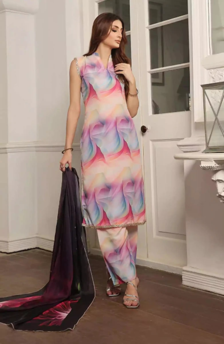 Nazmina Floret Luxury Swiss Lawn Collection -  LD-10 Solitude