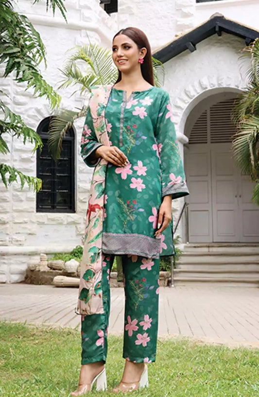 Nazmina Floret Luxury Swiss Lawn Collection -   LD-11 Aurora