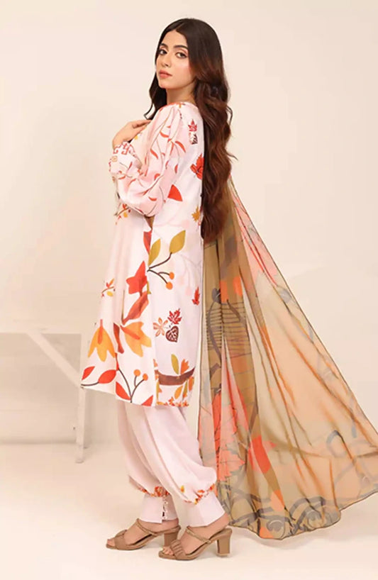 Nazmina Florent Luxury Swiss Lawn Collection - LD-17 Blushing Horizon