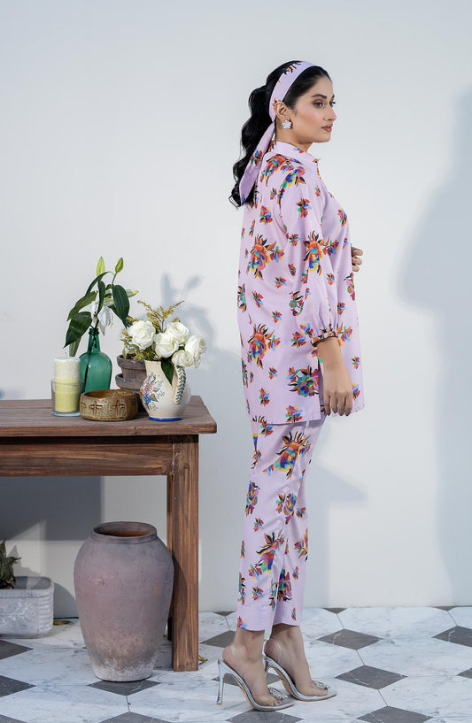 La Rosaa Printed viscose lawn Stitched 2 Piece - LEE-24-08 Tea Pink - Tea Pink - Casual Collection
