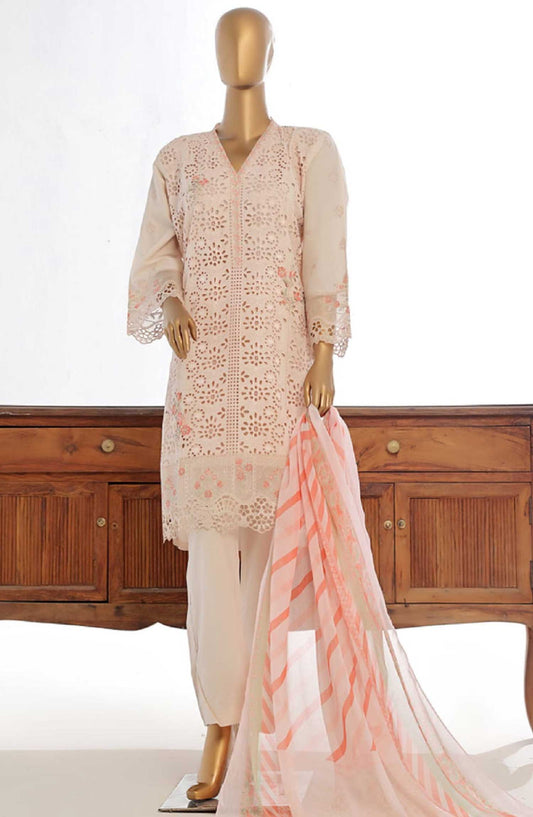 Bin Saeed Embroidered Lawn Stitched 3 Piece - Lf 085 B - BS25EL - Light Pink - Summer Collection