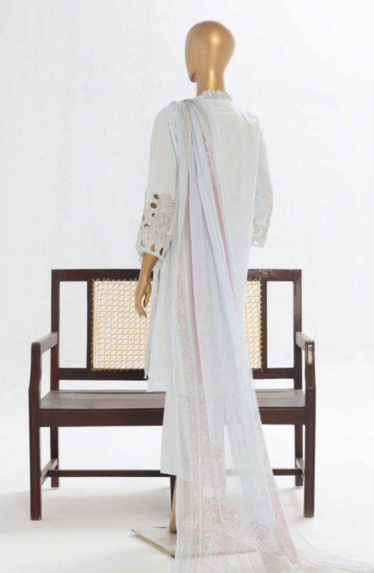 Bin Saeed Embroidered Lawn Stitched 3 Piece Suit - LF 140A - BS25LF - Blue - Summer Collection