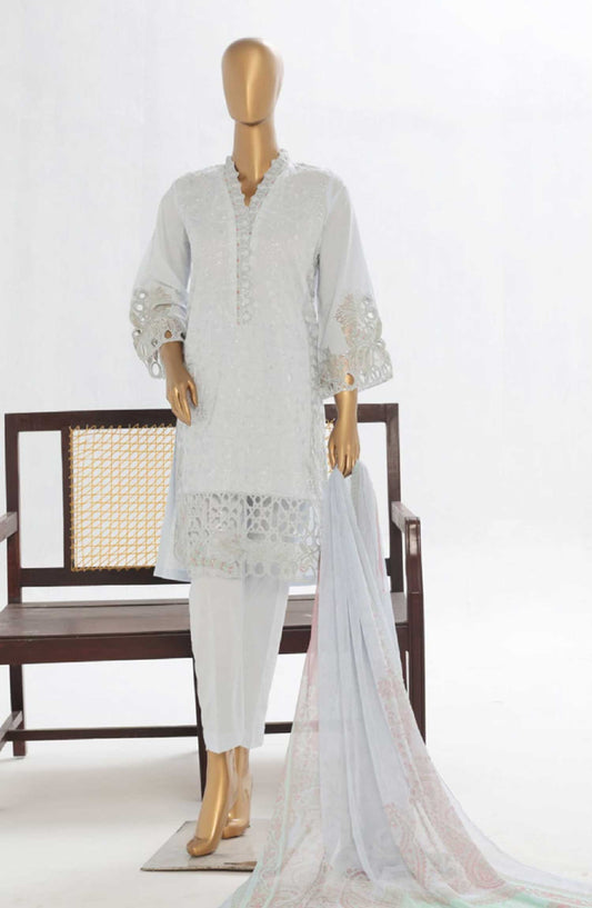 Bin Saeed Embroidered Lawn Stitched 3 Piece Suit - LF 140A - BS25LF - Blue - Summer Collection