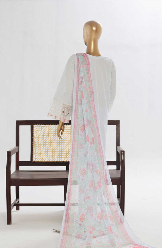 Bin Saeed Embroidered Lawn Stitched 3 Piece Suit - LF 140C - BS25LF - Blue - Summer Collection