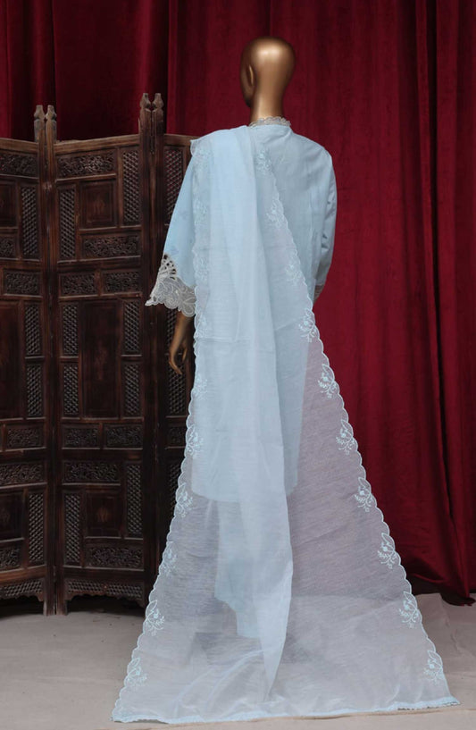 Bin Saeed Embroidered Lawn Stitched 3 Piece - LF 150B - BS25LF - Sky Blue - Summer Collection