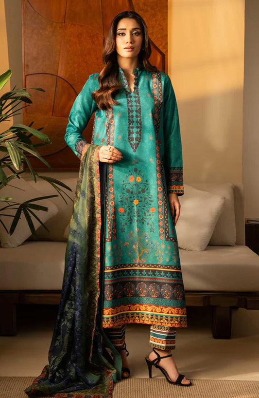 Nazm by Maryam N Maria Printed Silk Unstitched 3 Piece - LIYANA - MS50469 - MNM25N - Green - Festive Collection