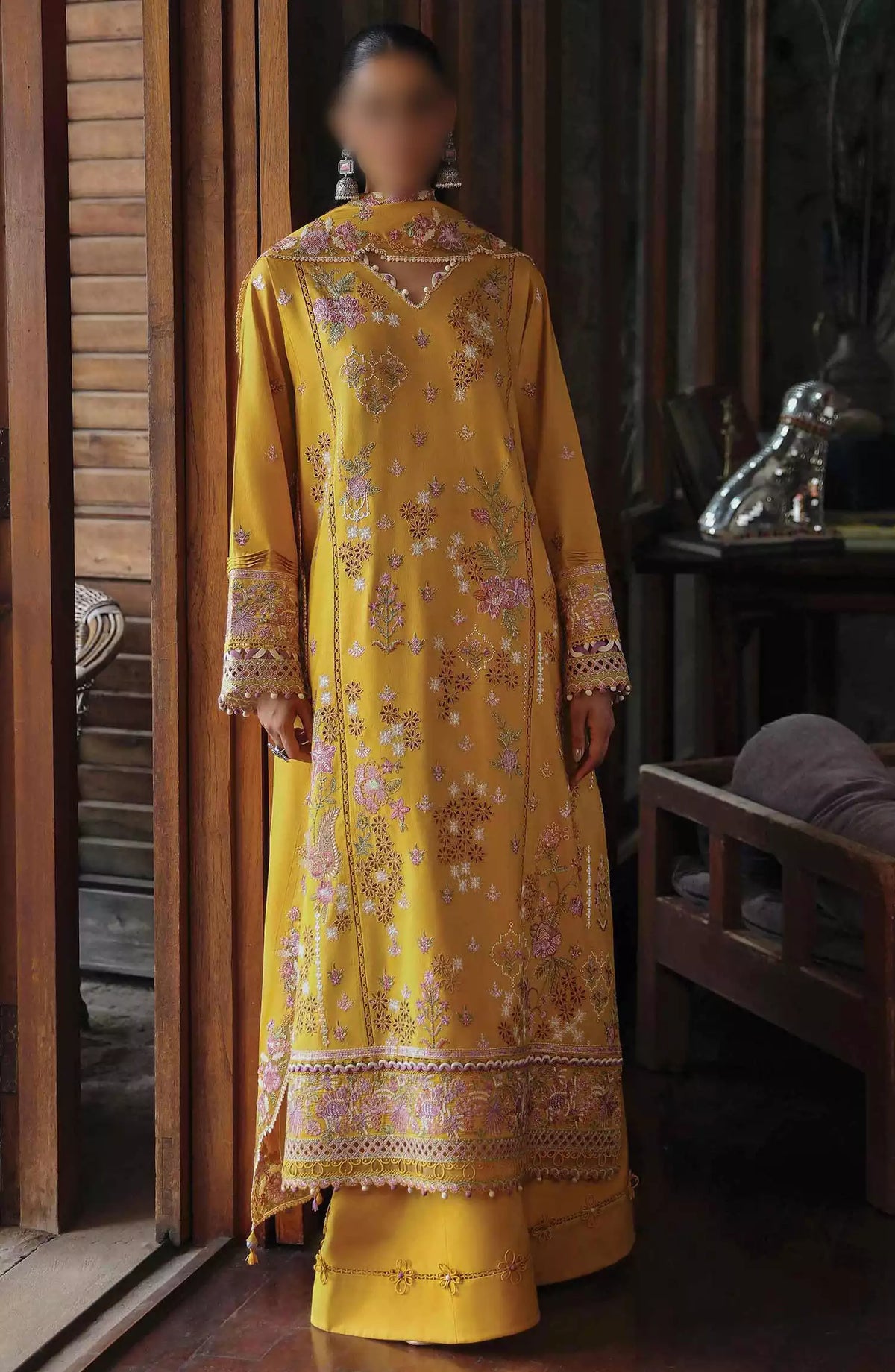 Qalamkar Qlinekari Winter Linen Unstitched Collection 2024 - LM 04 SINSEAD