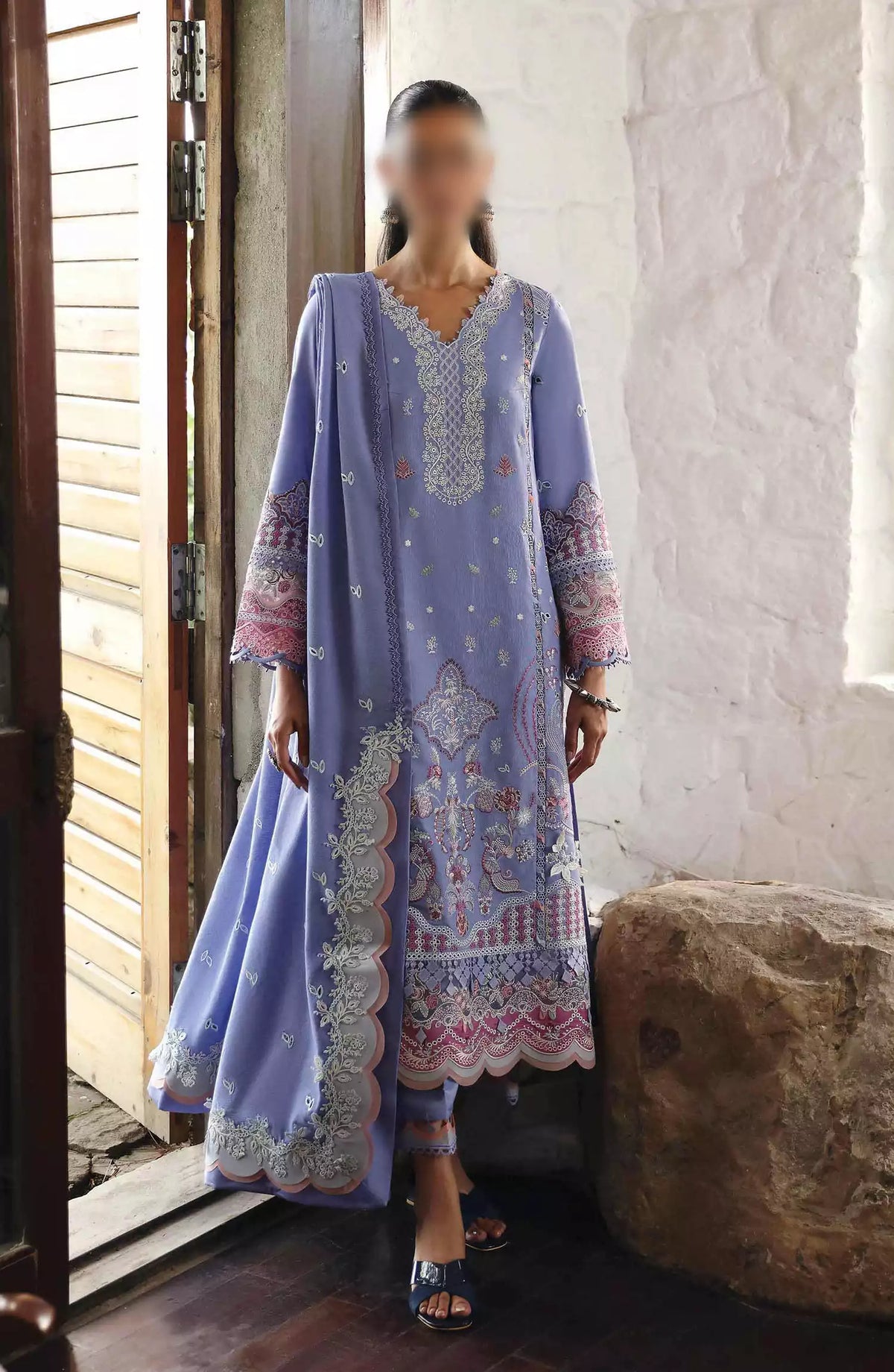 Qalamkar Qlinekari Winter Linen Unstitched Collection 2024 - LM 09 LORNA