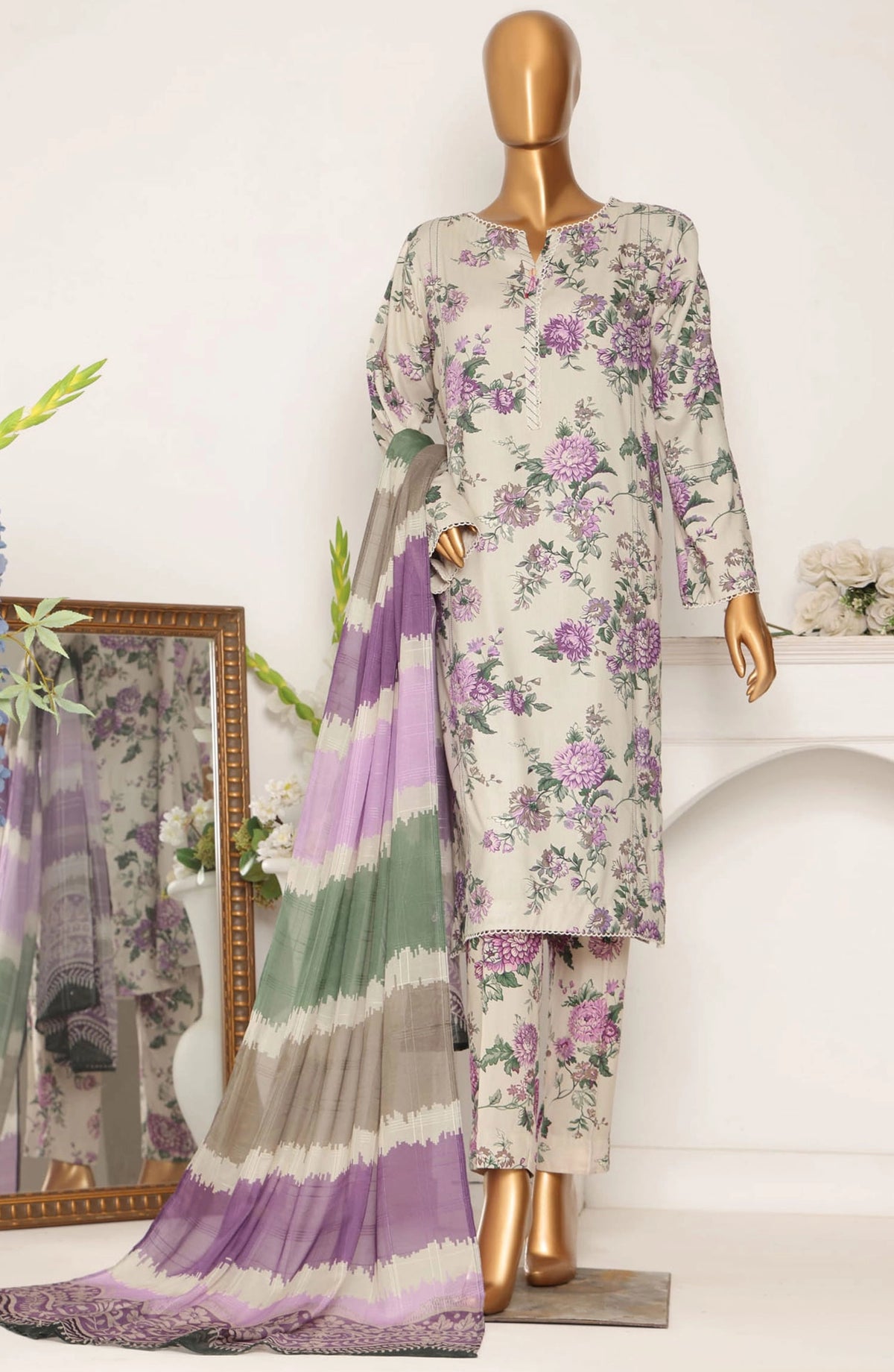 HZ Linen Wintry Digital Printed Collection - LWP 1061