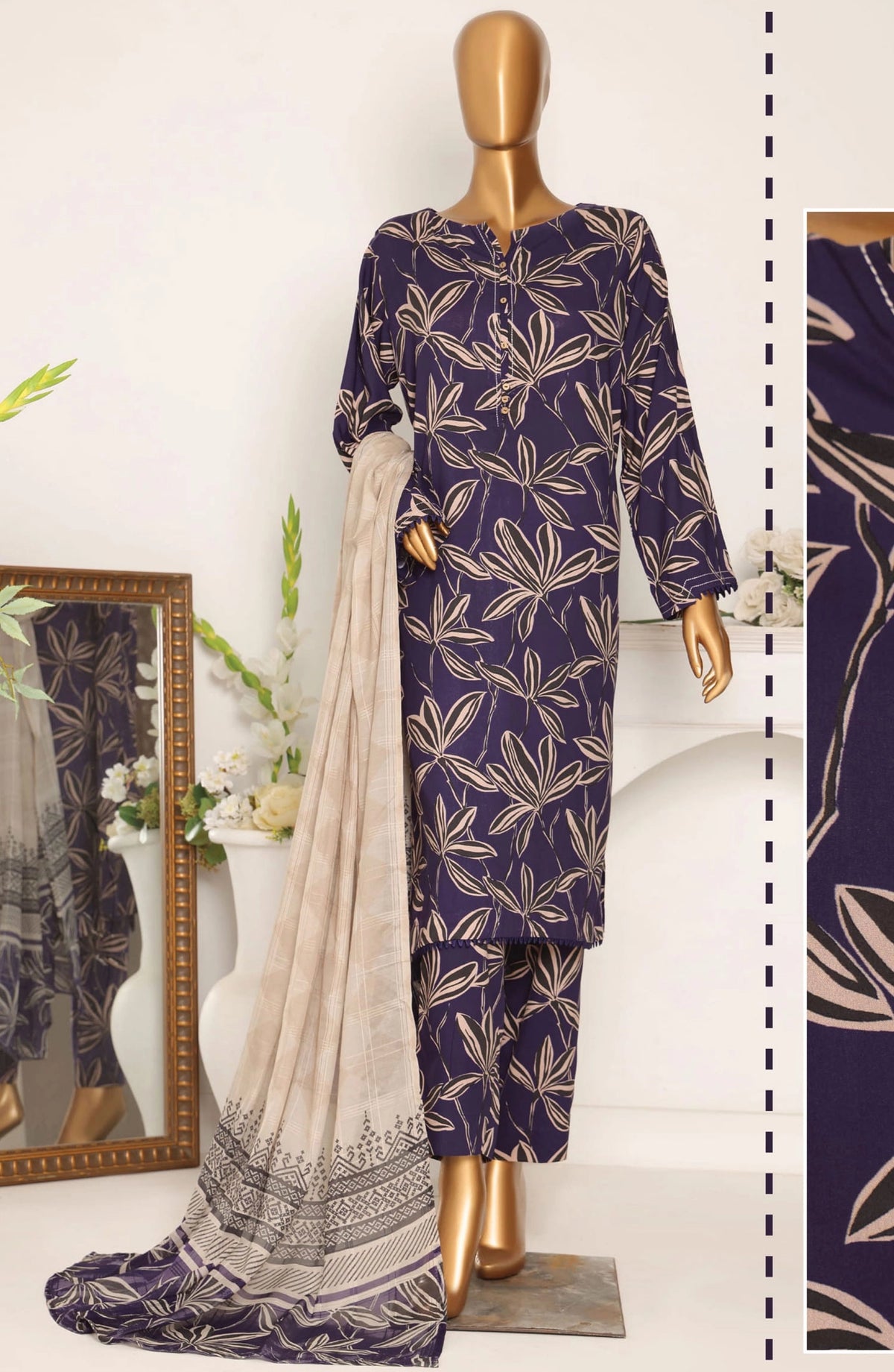 HZ Linen Wintry Digital Printed Collection - LWP 1068