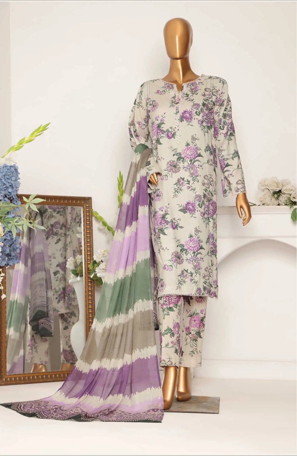 HZ Linen Wintry Digital Printed Collection - LWP 1119