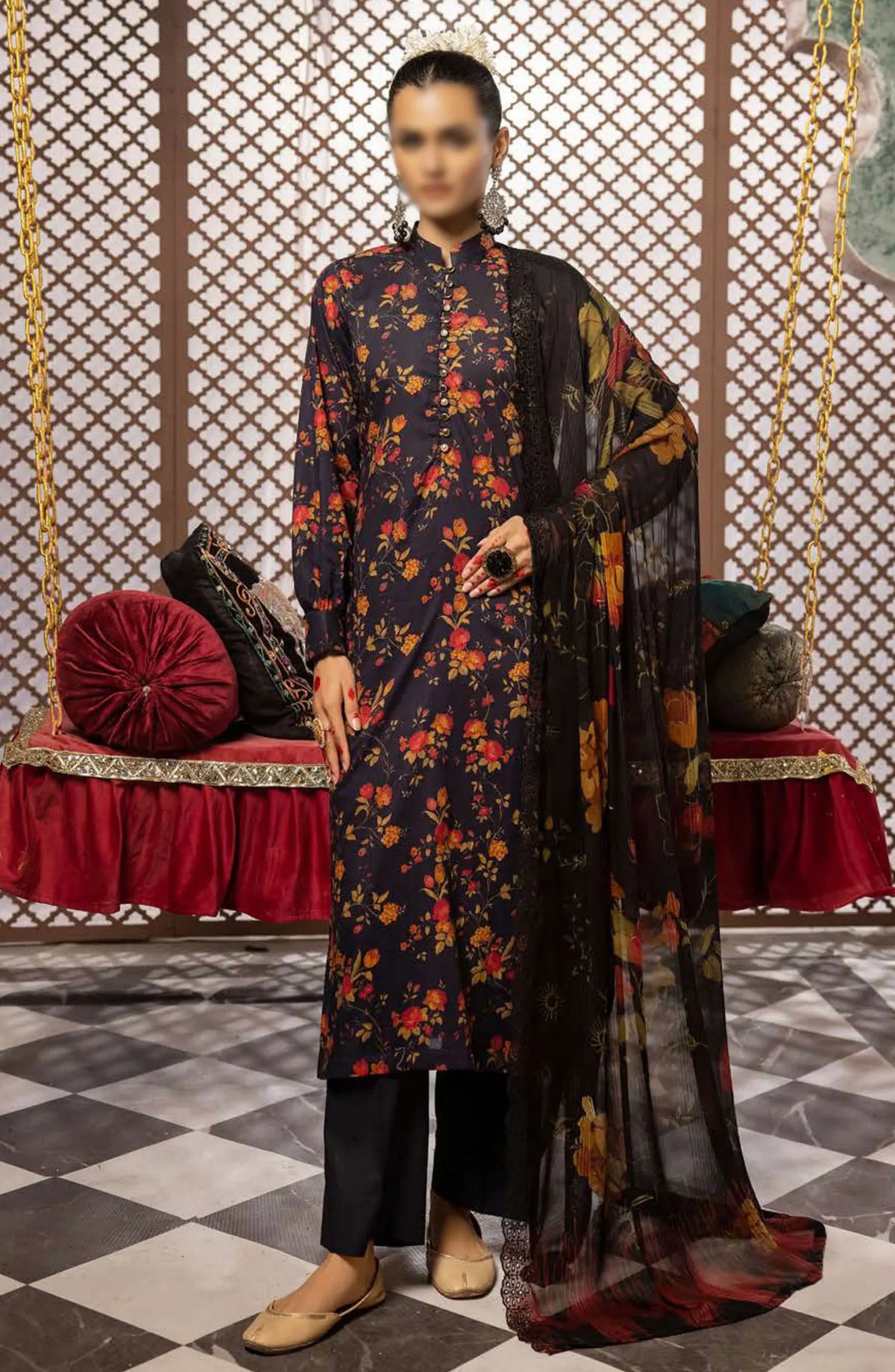 Mahoor Printed and Embroidered Lawn Collection 2024 - M-401
