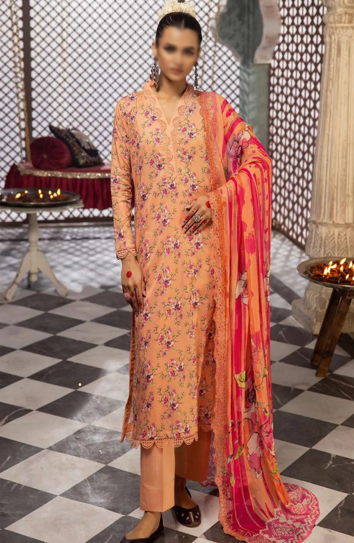 Mahoor Printed and Embroidered Lawn Collection 2024 - M-403