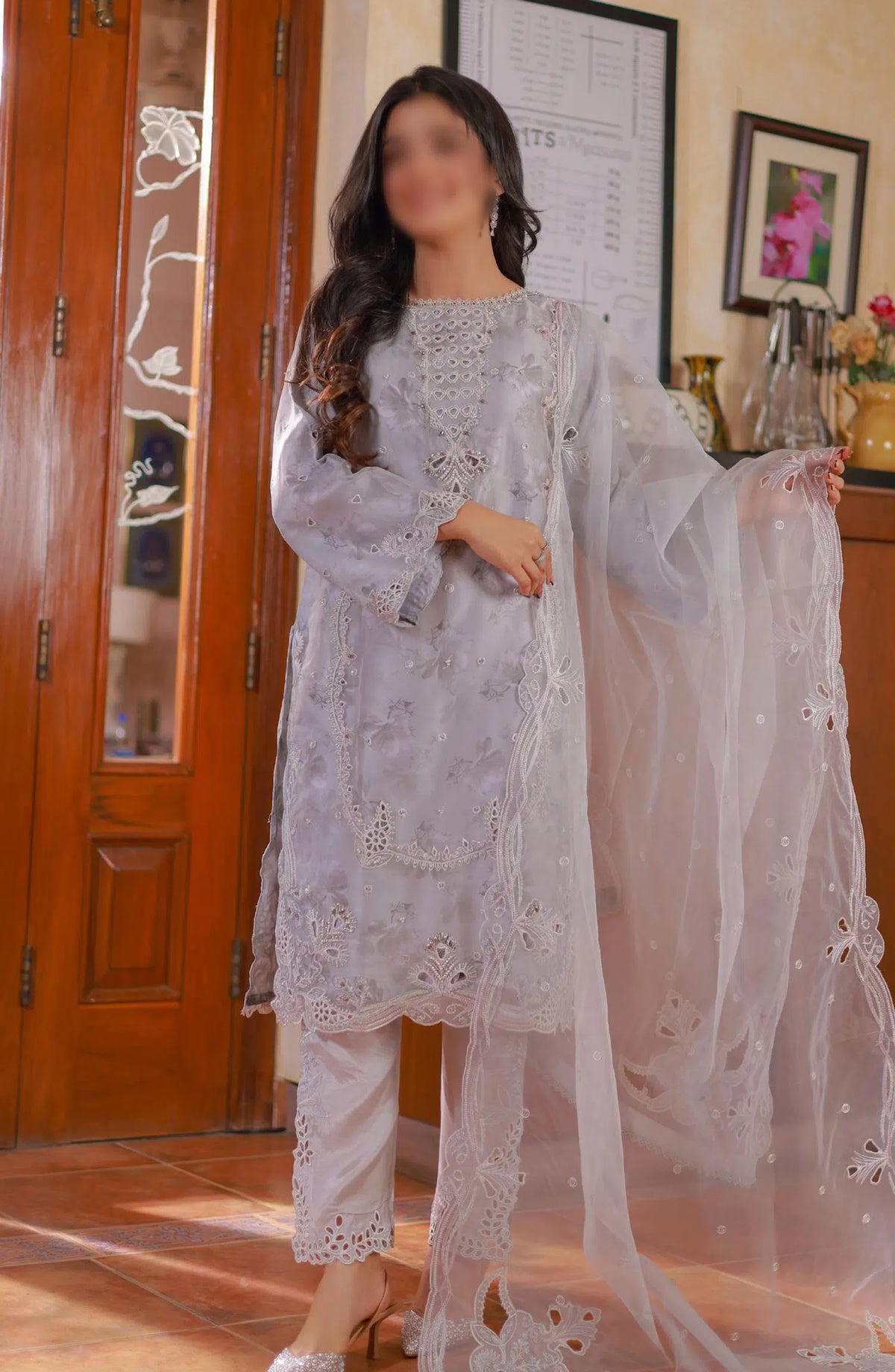 Guzel Naqsh Organza Stitched 3 Piece Collection - 01 MAHI
