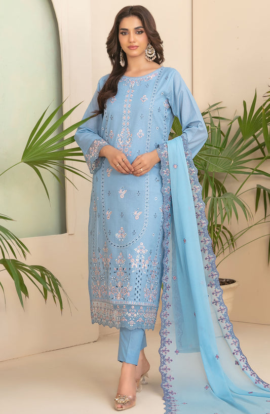 Mahveen by Tawakkal Fabrics Embroidered Lawn Unstitched 3 Piece Suit - D-1728 - TF25MAHV2 - Blue - Summer Collection