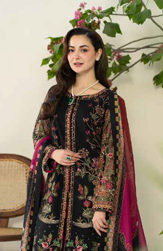 Maryum n Maria Embroidered Lawn Unstitched 3 Piece Suit - MS50106 Aleaha - MNM25HLL - Black - summer Collection