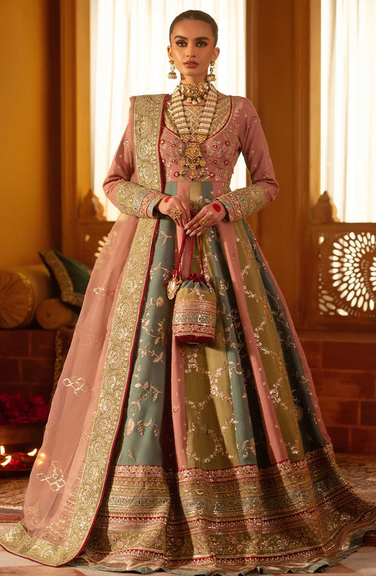 AJR Embroidered Silk Unstitched 3 Piece - Mastani - AJR25S - Tea Pink - Wedding Collection