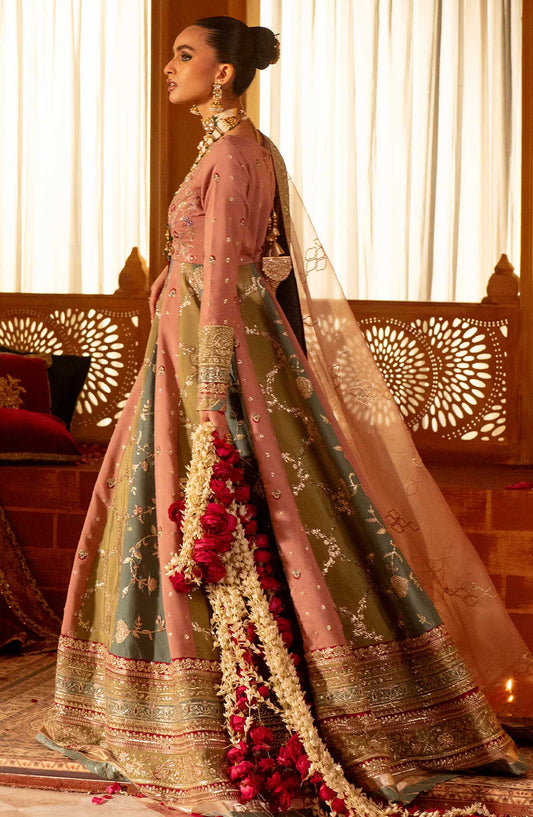 AJR Embroidered Silk Unstitched 3 Piece - Mastani - AJR25S - Tea Pink - Wedding Collection