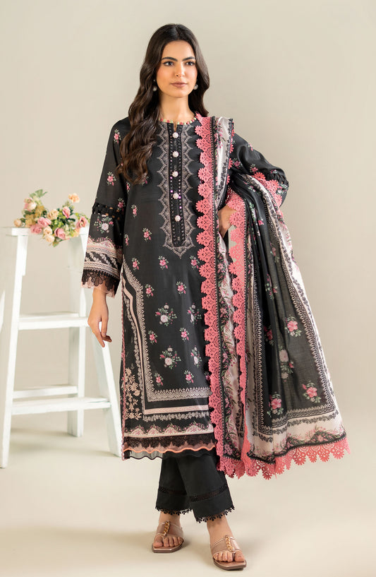 Mausummery Printed Lawn Unstitched 3 Piece Suit - Noir - MUS25SUL - Black - Summer Collection