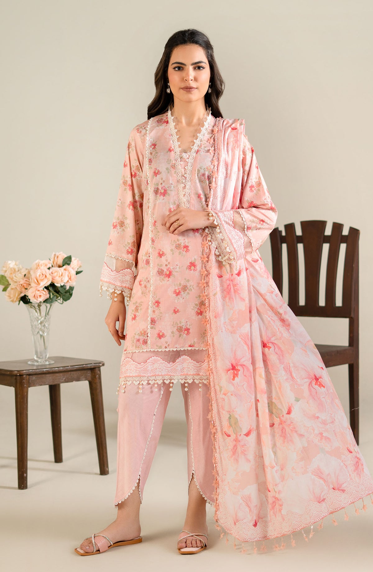 Mausummery Printed Lawn Unstitched 3 Piece Suit - Gladiolus - MUS25SUL - Pink - Summer Collection
