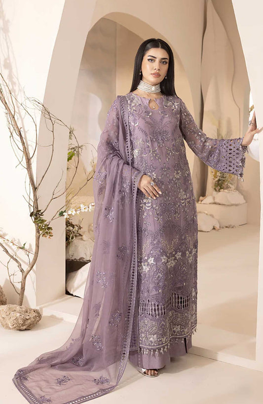 Lamisah Luxury Chiffon Unstitched Collection By Lavish Premium - Mauve