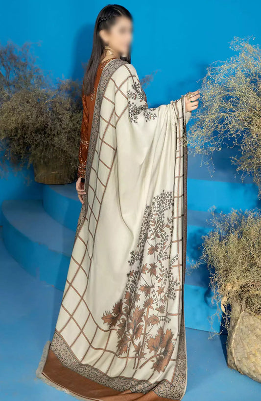 Marjjan Dyed Karandi Wool Embroidered Collection - MDS-68 (BROWN)