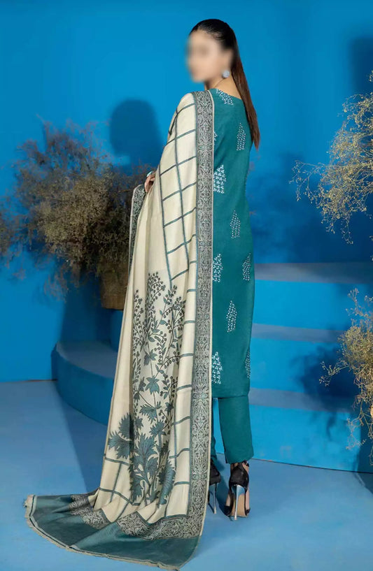 Marjjan Dyed Karandi Wool Embroidered Collection - MDS-68 (SEA GREEN)