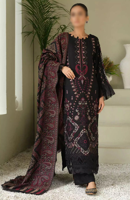 Sequins Embroidered Dyed Self Wool Collection by Marjjan - MDS-71 (BLACK)