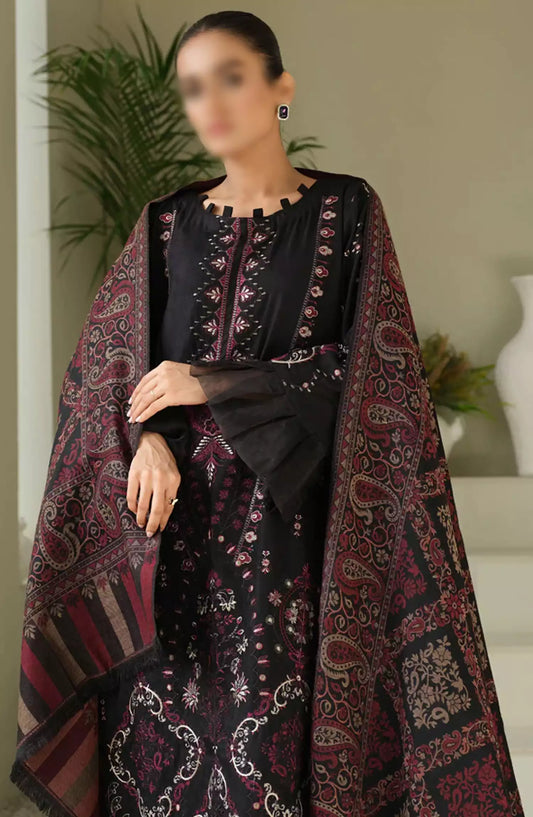 Sequins Embroidered Dyed Self Wool Collection by Marjjan - MDS-71 (BLACK)