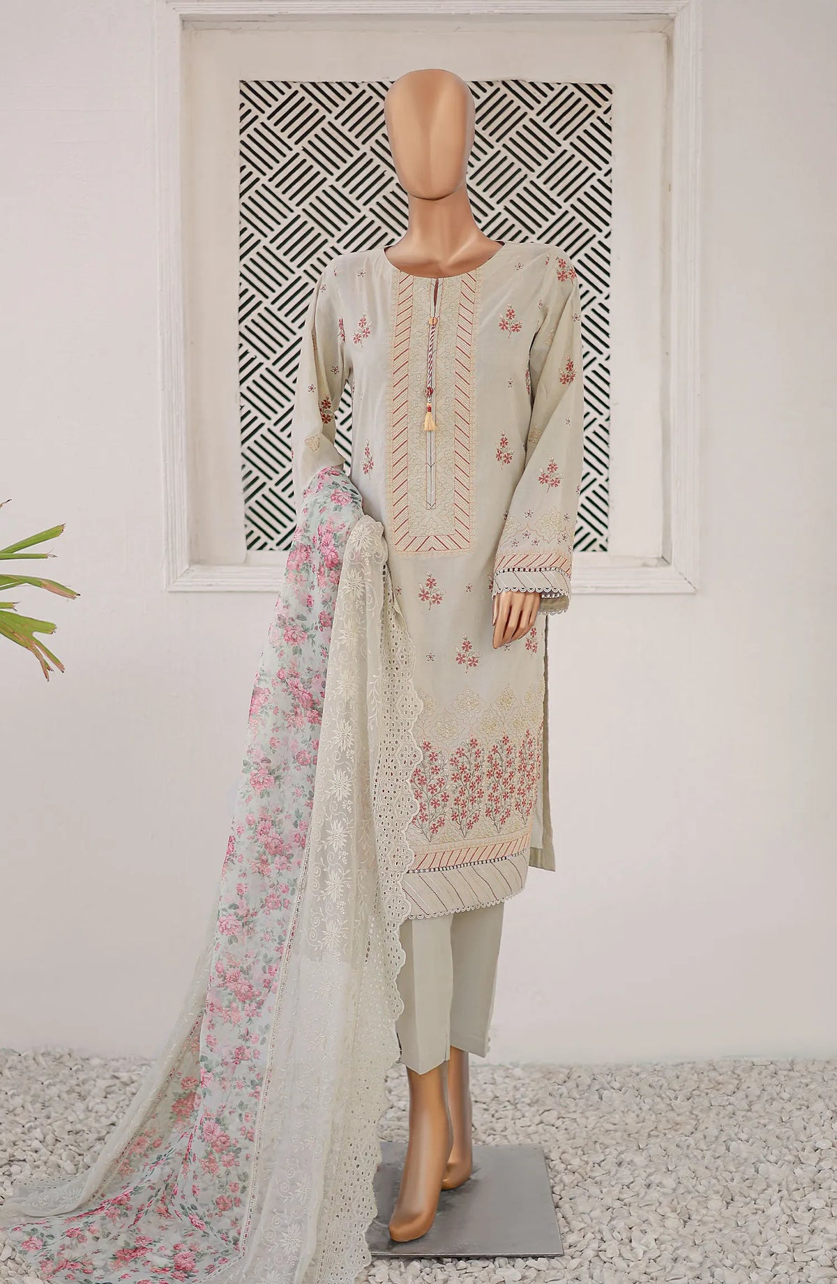HZ Majestic Luxury Embroidered Lawn Collection - MEC 09