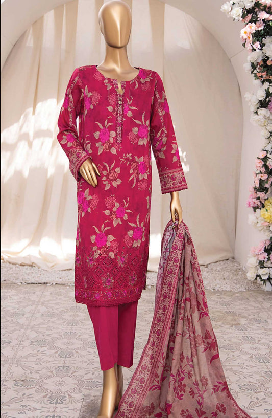 Mehek by HZ textile Embroidered Lawn Unstitched 3 Piece - MEC 235 B - HZ25M - Purple - Summer Collection