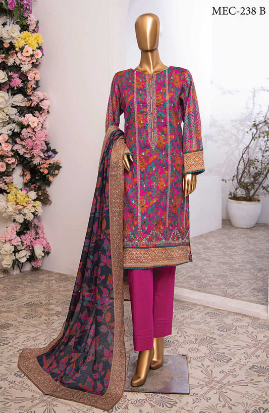 Mehek by HZ textile Embroidered Lawn Unstitched 3 Piece - MEC 238 B - HZ25M - Purple - Summer Collection