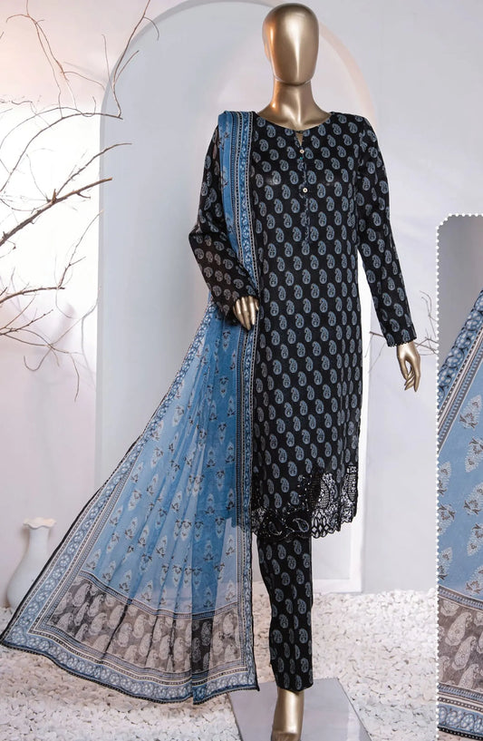 HZ Menakari Digital Printed Embroidered Collection 2024 - MEC 79