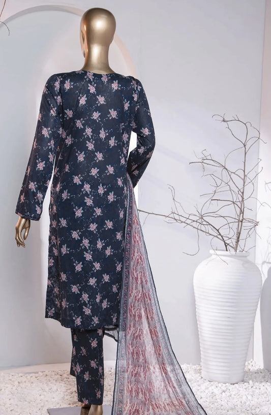 HZ Menakari Digital Printed Embroidered Collection 2024 - MEC 86
