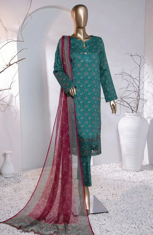 HZ Menakari Digital Printed Embroidered Collection 2024 - MEC 91