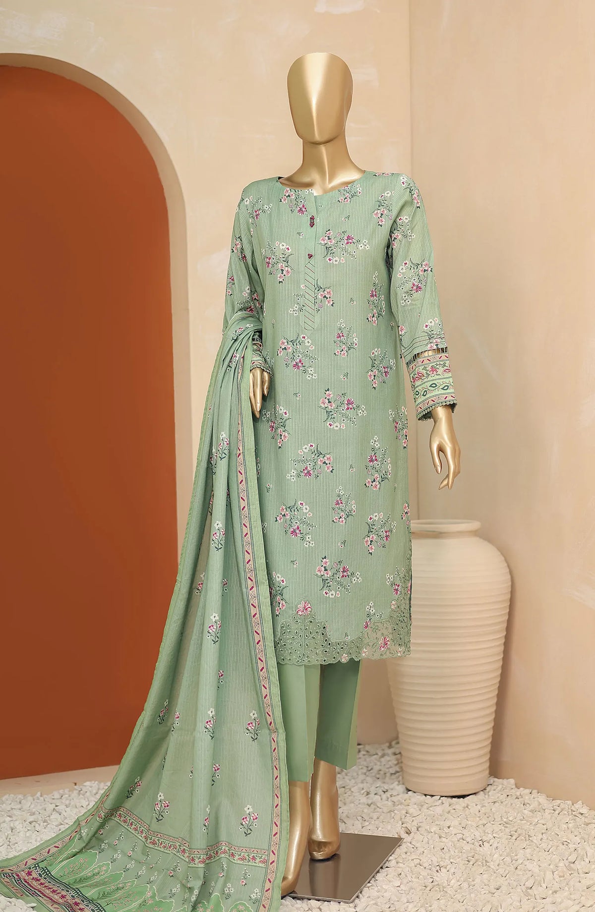 HZ Meenakari Embroidered Doriya Collection 2024 - MED 07