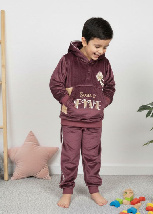 Mauve 2 Pcs Hoodie Set KH 014