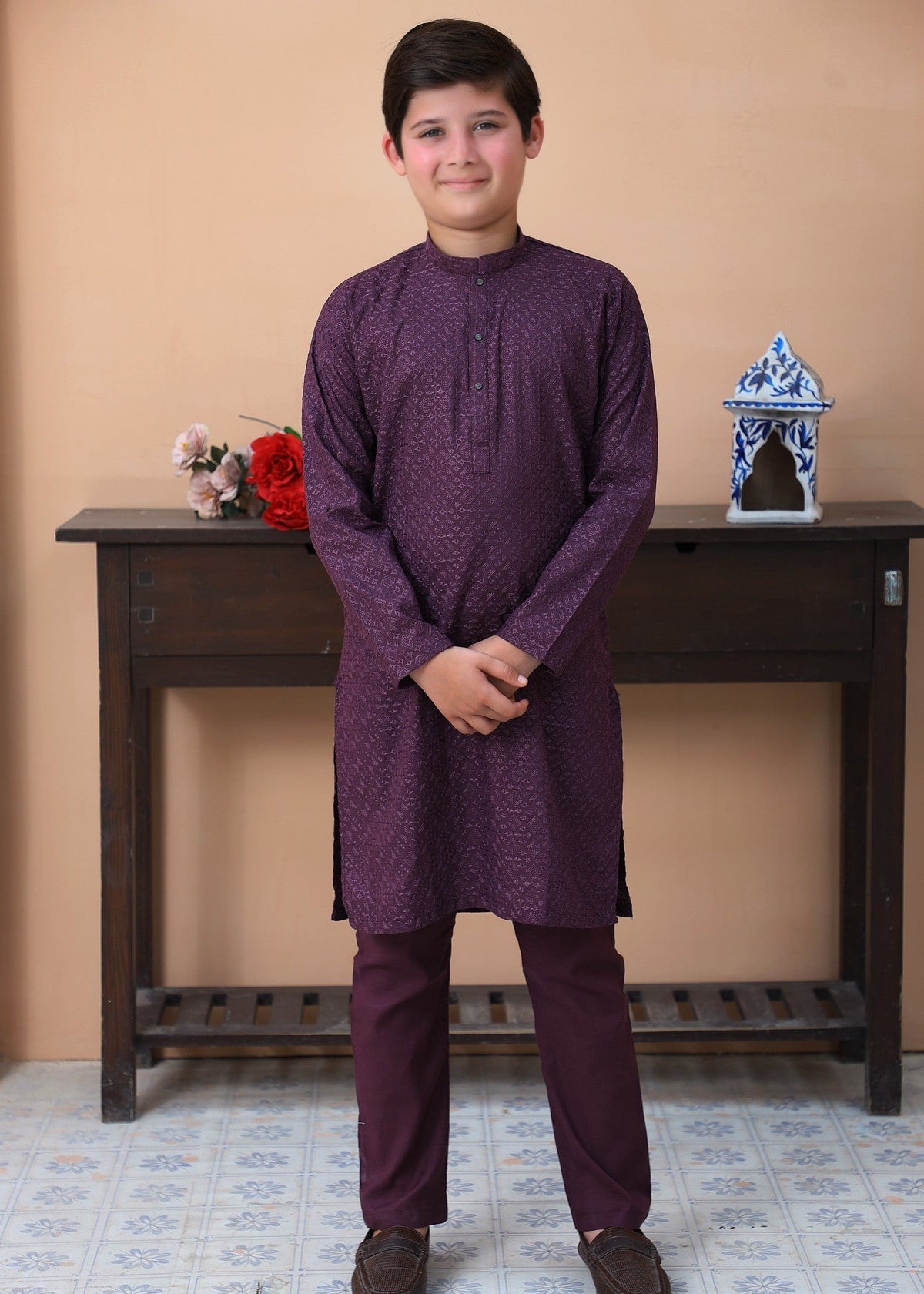 Grape Purple chicken Kurta Trouser - CK 004