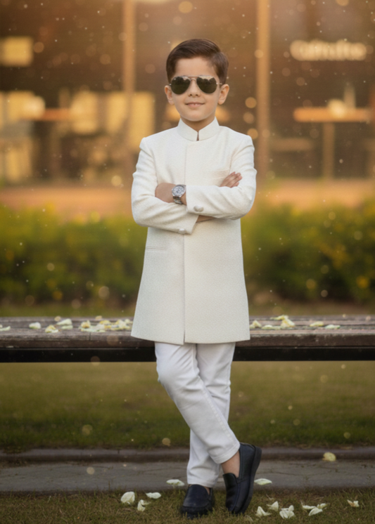 Pearl White Sherwani S36