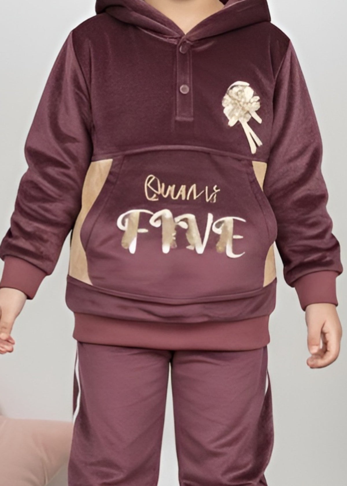 Mauve 2 Pcs Hoodie Set KH 014