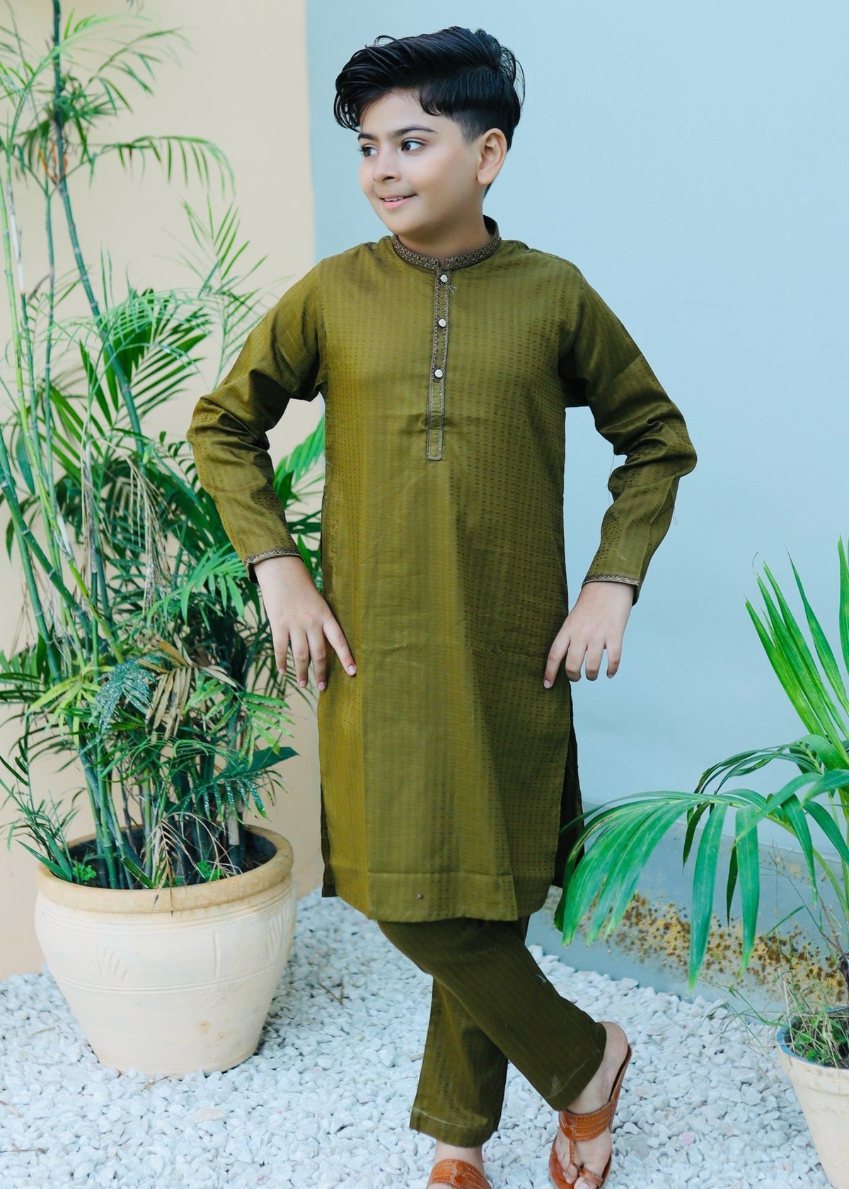 Avacado Green Kurta Trouser AH 048