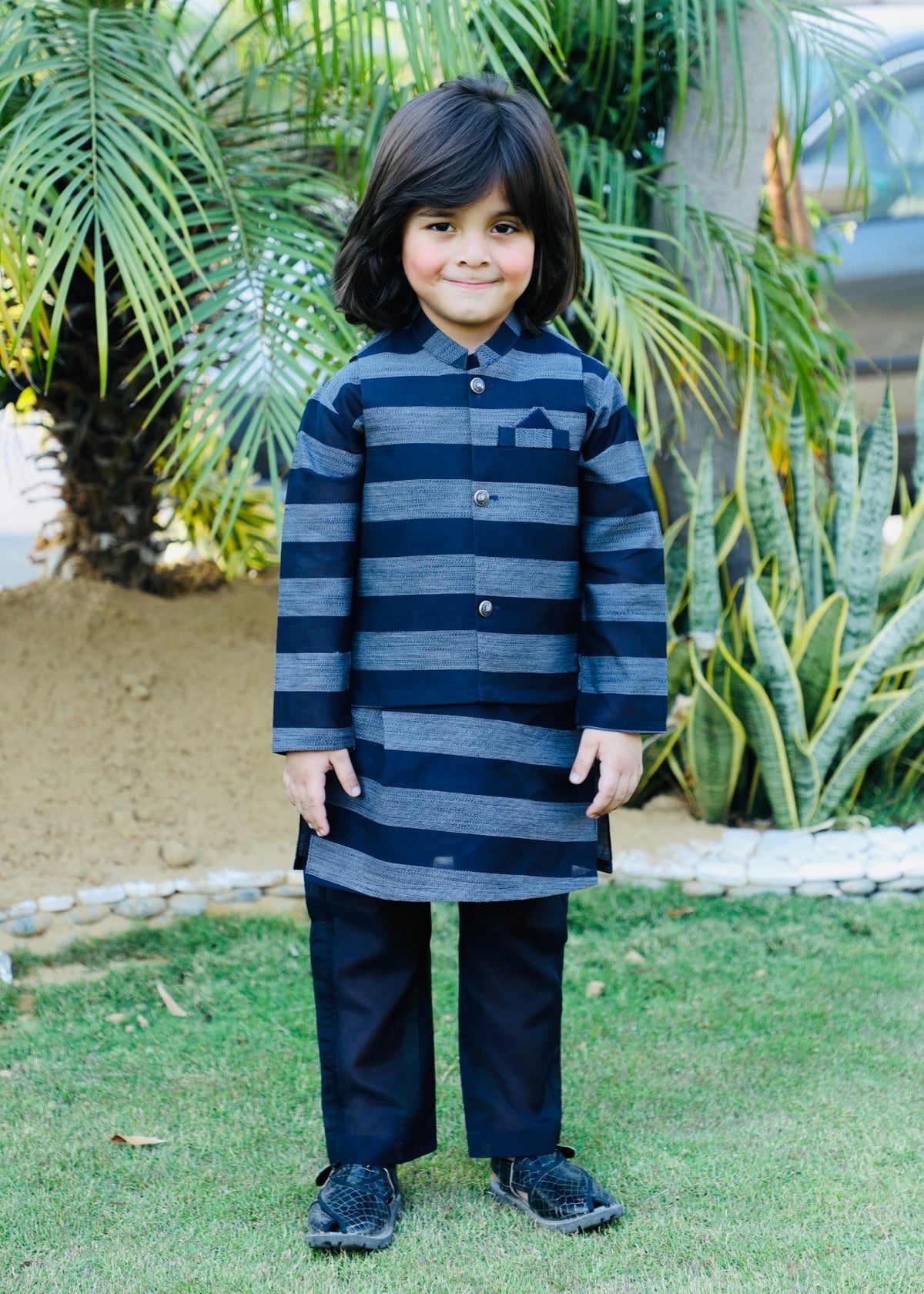 Midnight Blue Waistcoat Suit AHW 023