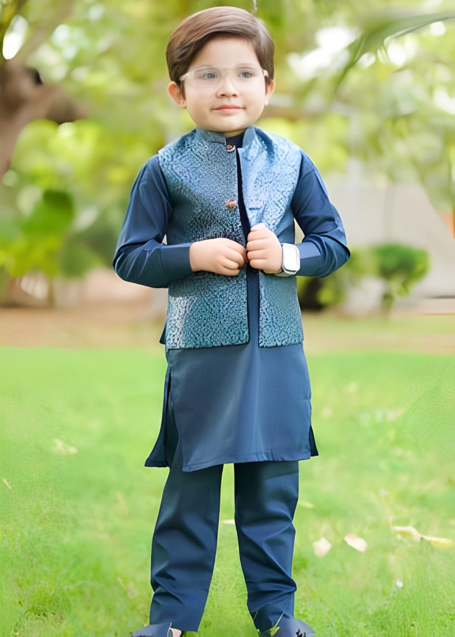 Metallic blue Only waistcoat EW18