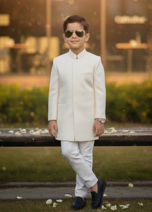 Pearl White Sherwani S36