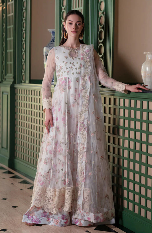 Mehak Yaqoob Embroidered Net Stitched 3 Piece Suit - Kiara - MY25MRV2 - Off White - Formal Collection